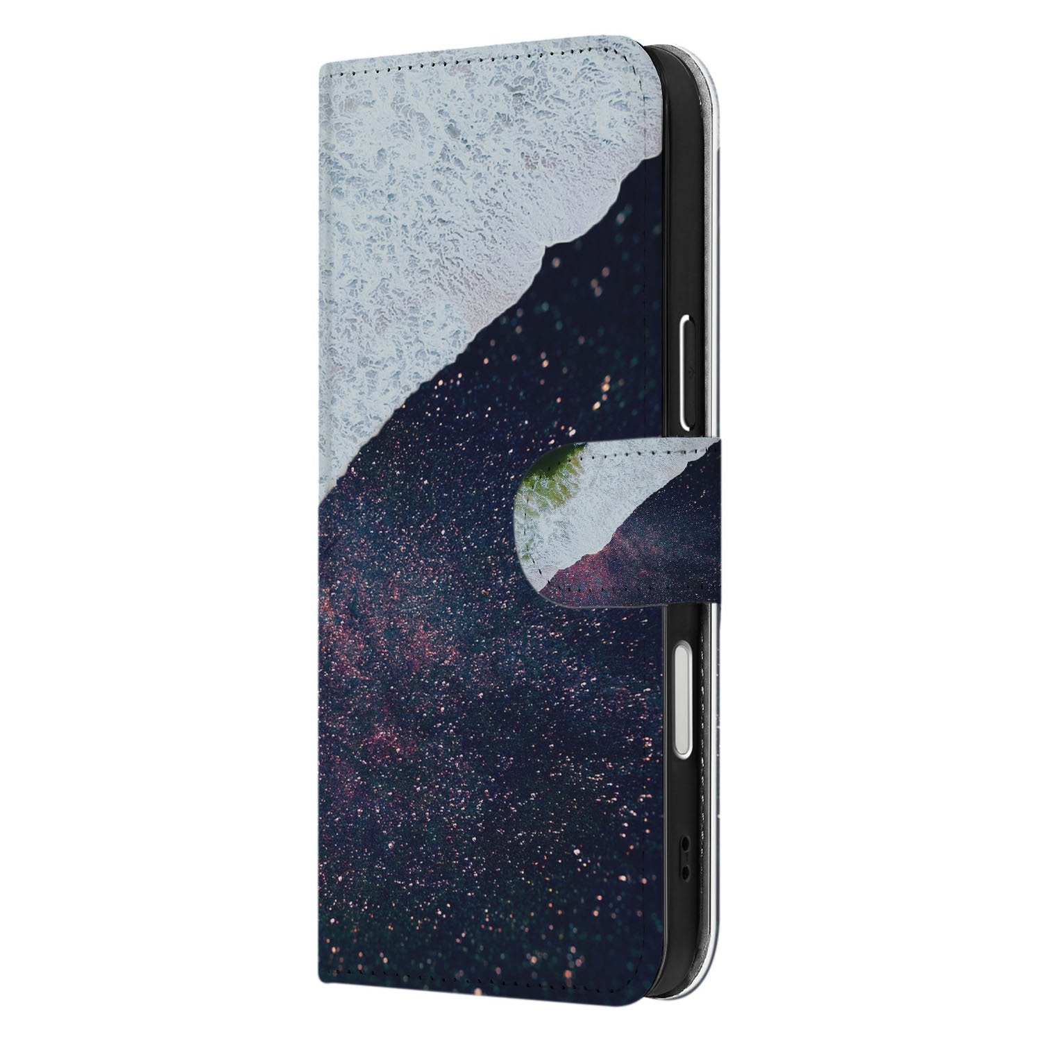 Paars Maritiem Bookcase iPhone Air Sea in Space design zijkant