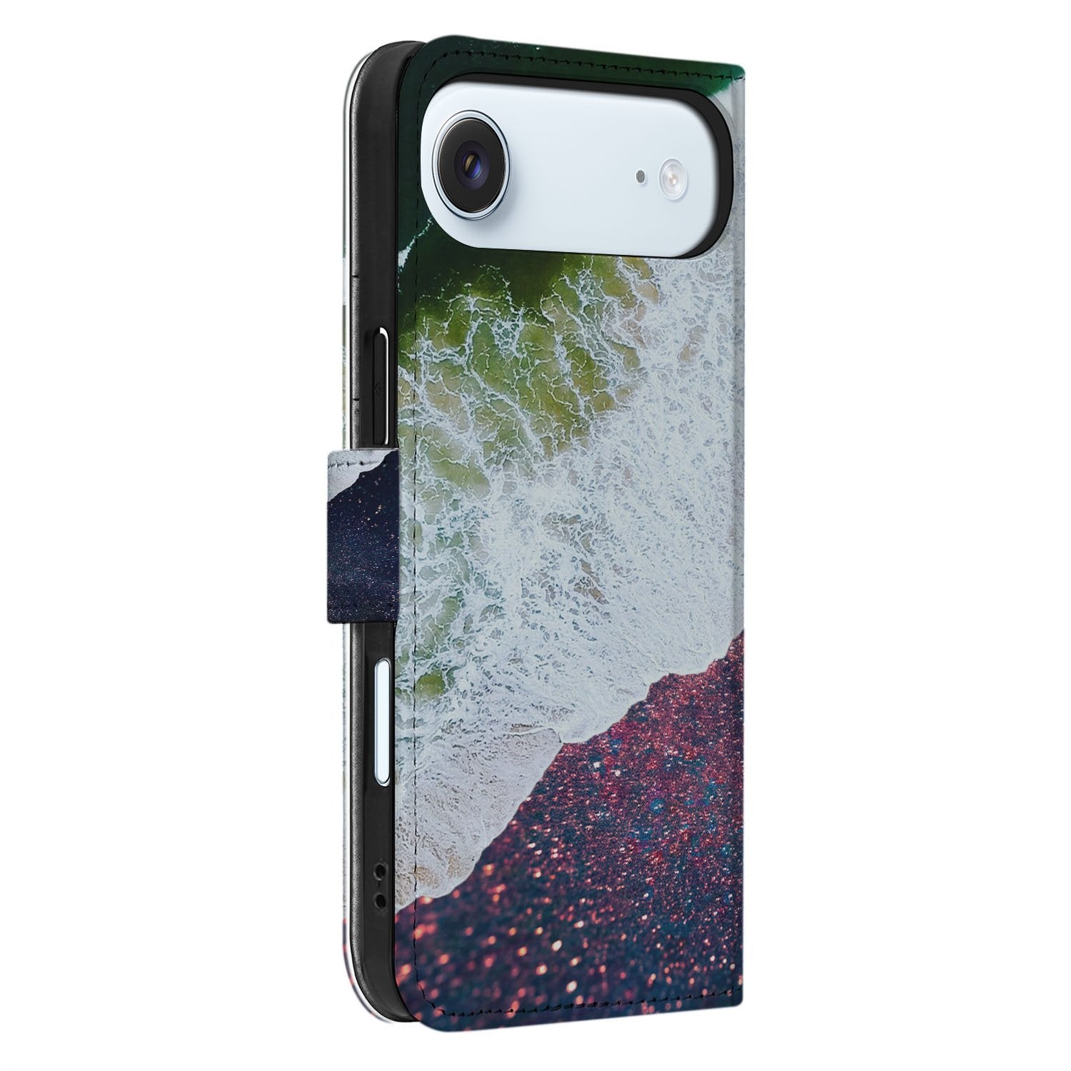 Paars & Maritiem Bookcase iPhone Air Sea in Space wallet case design side view