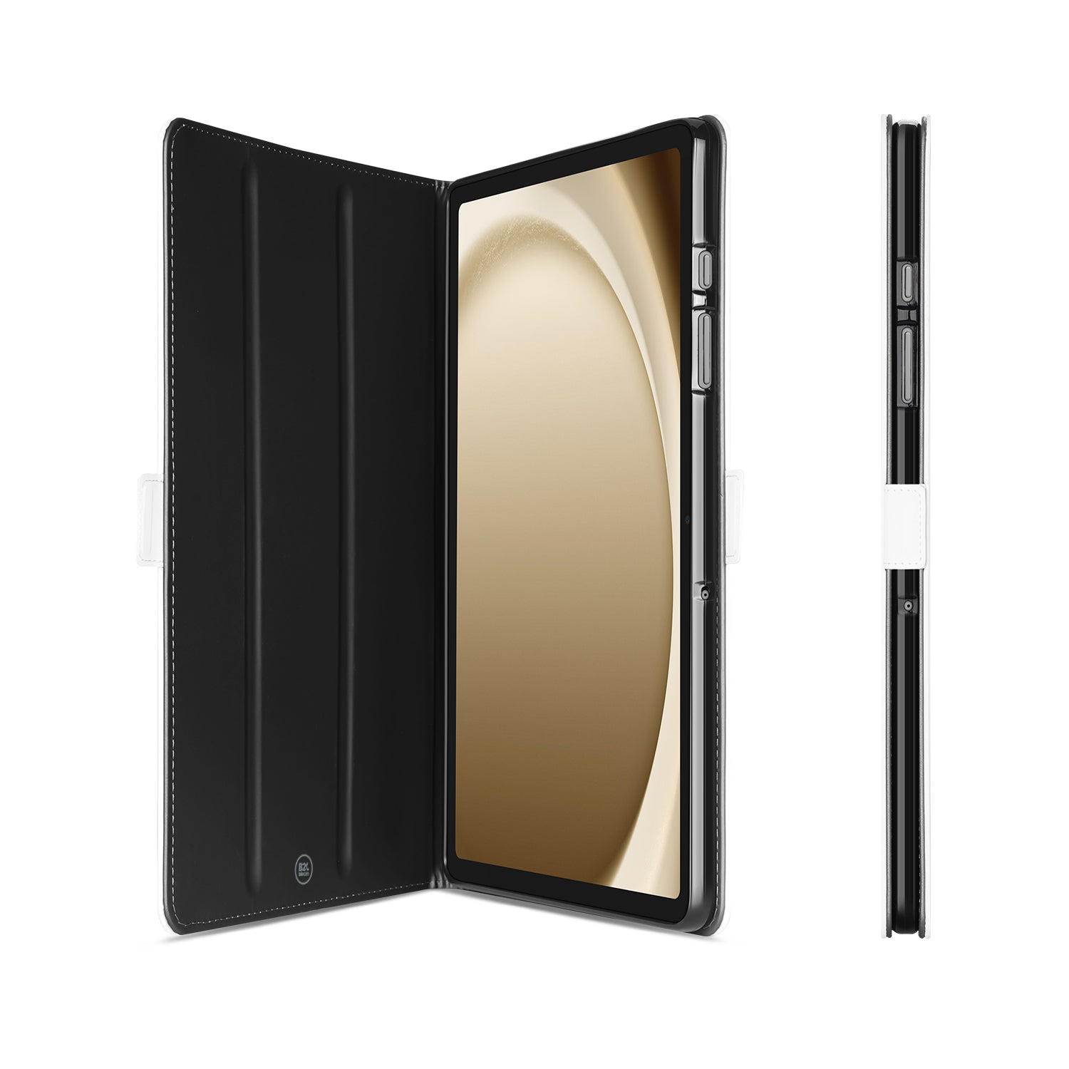 Samsung Galaxy Tab A11 Plus Bookcase met Standaard voor Samsung Galaxy Tab A11 Plus Wit openstaand zijaanzicht
