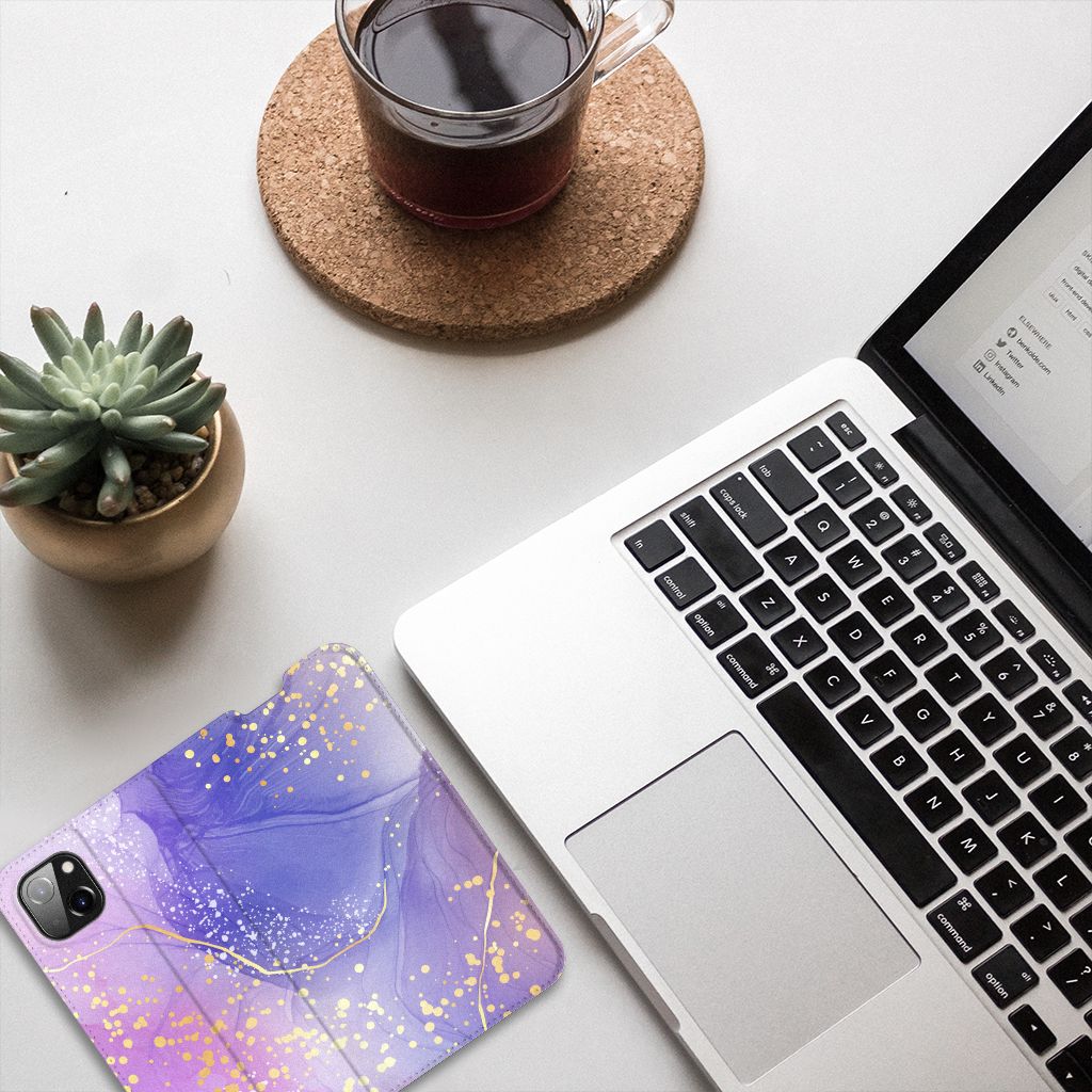 Bookcase voor Apple iPhone 14 Plus Watercolor Paars