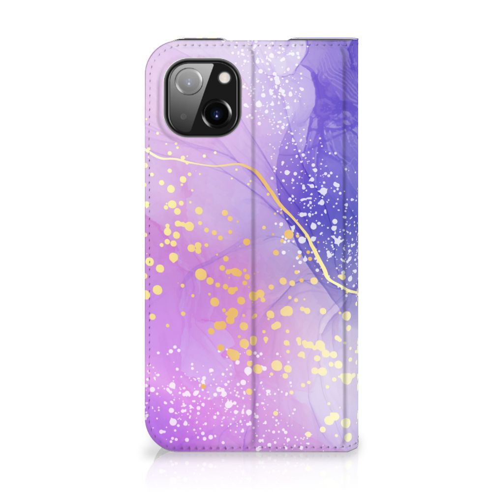 Bookcase voor Apple iPhone 14 Plus Watercolor Paars