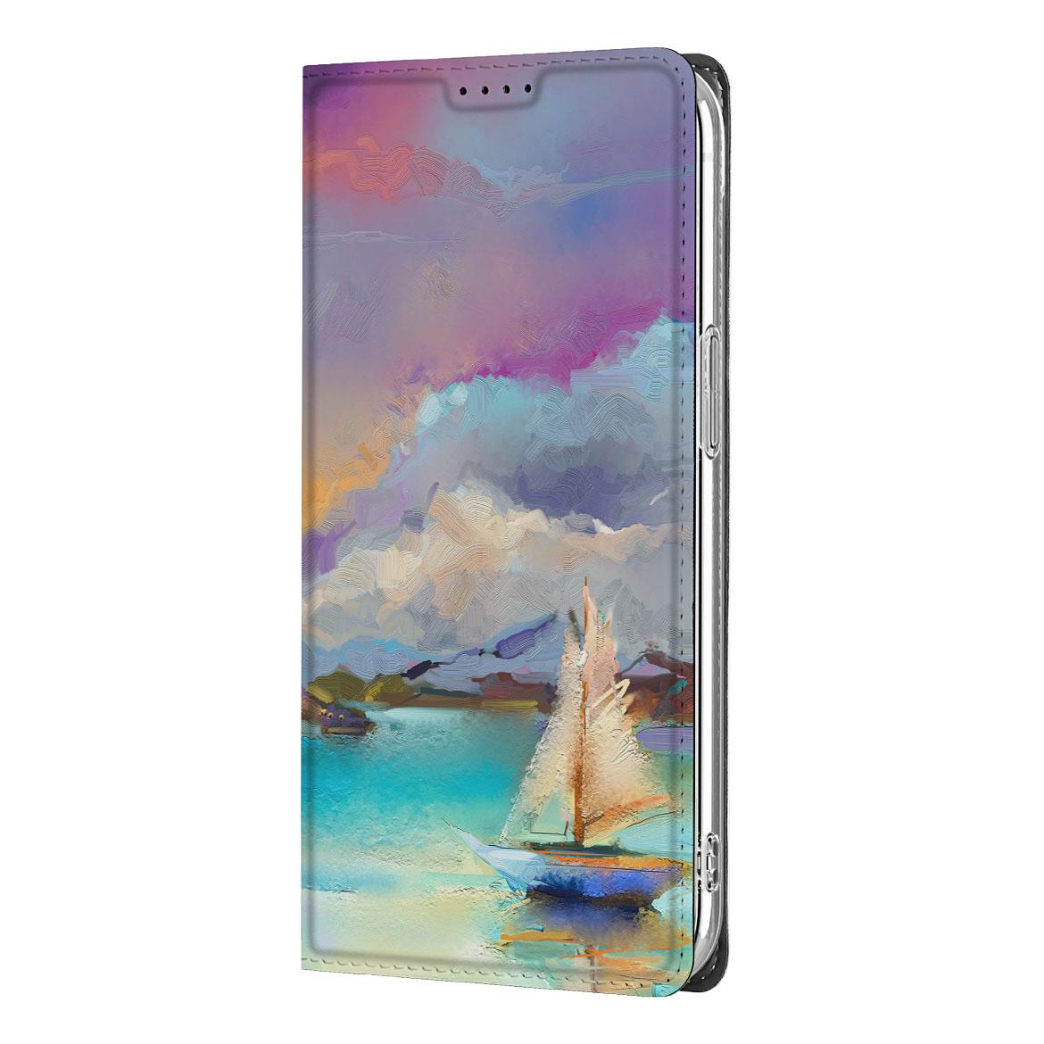 Bookcase voor Apple iPhone 16e Boat scheepsontwerp kleurig aanzicht