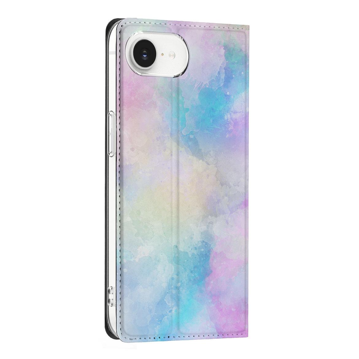 Bookcase voor Apple iPhone 16e Watercolor Light watercolor hoesje zijaanzicht