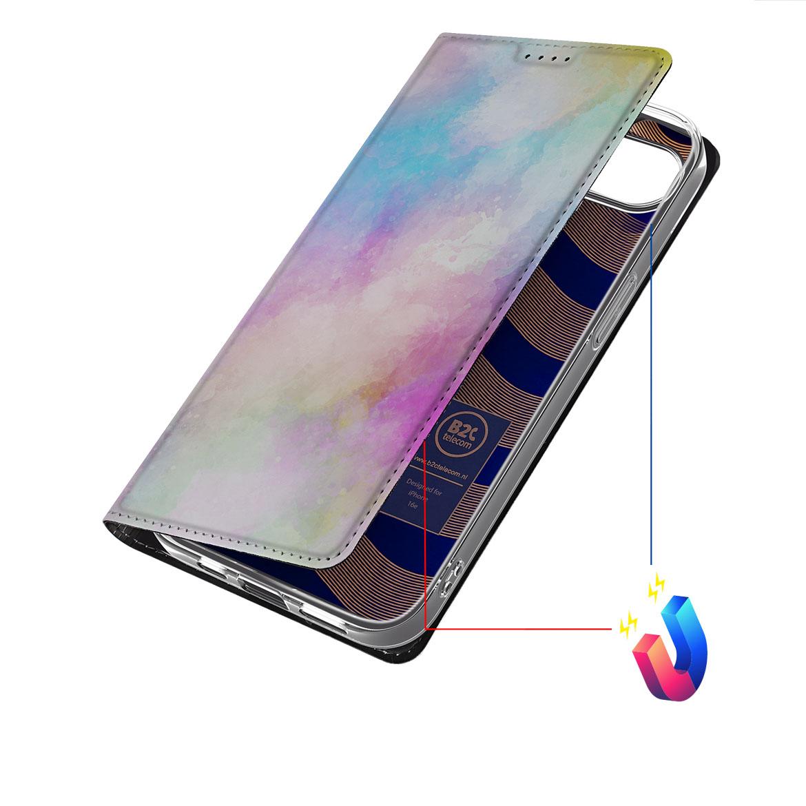 Apple iPhone 16e Bookcase voor Apple iPhone 16e Watercolor Light open aanzicht