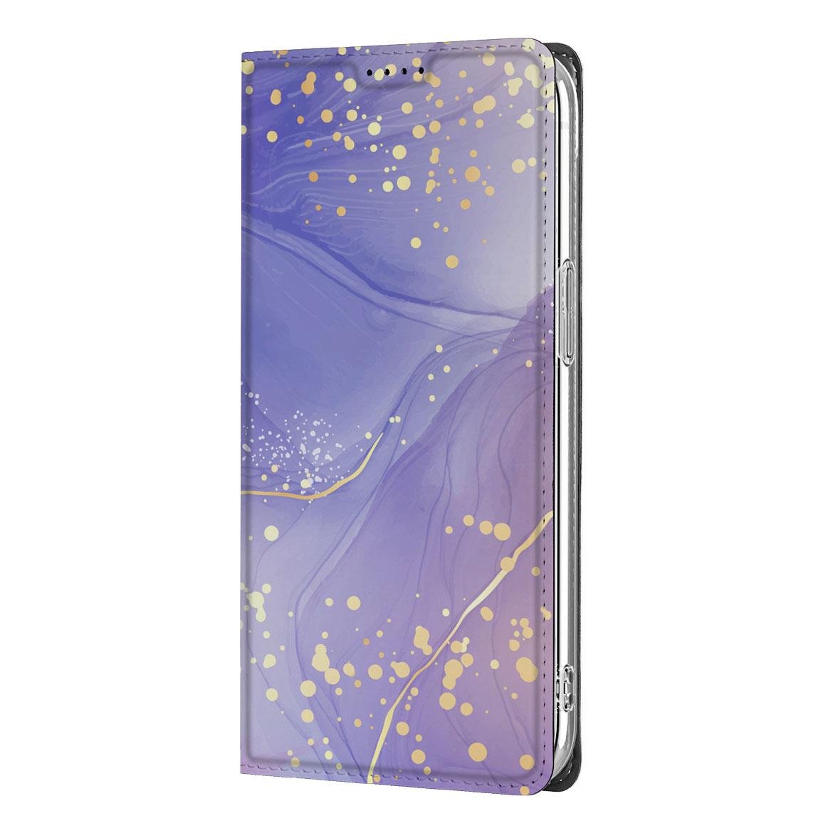 Apple iPhone 16e Bookcase Watercolor Paars zij aanzicht