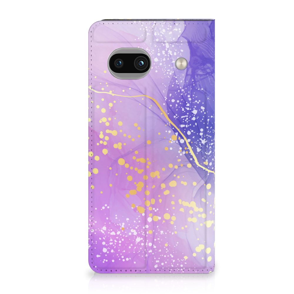 Google Pixel 8A Bookcase Watercolor Paars voorkant