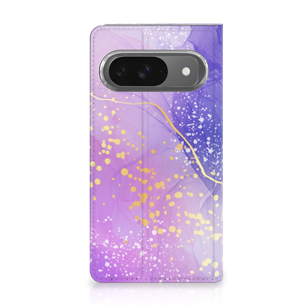 Google Pixel 9 | 9 Pro Bookcase Watercolor Paars voorkant