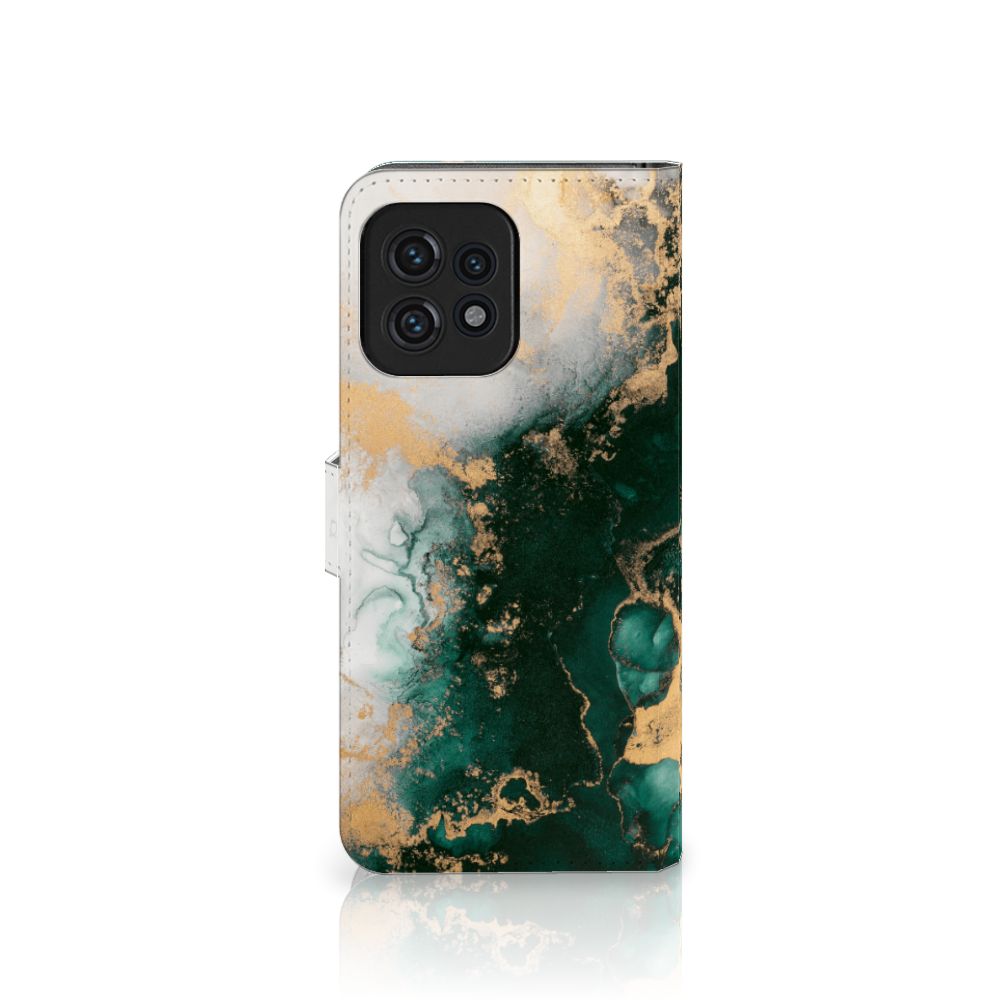 Motorola Edge 40 Pro Bookcase Marmer Groen voorkant