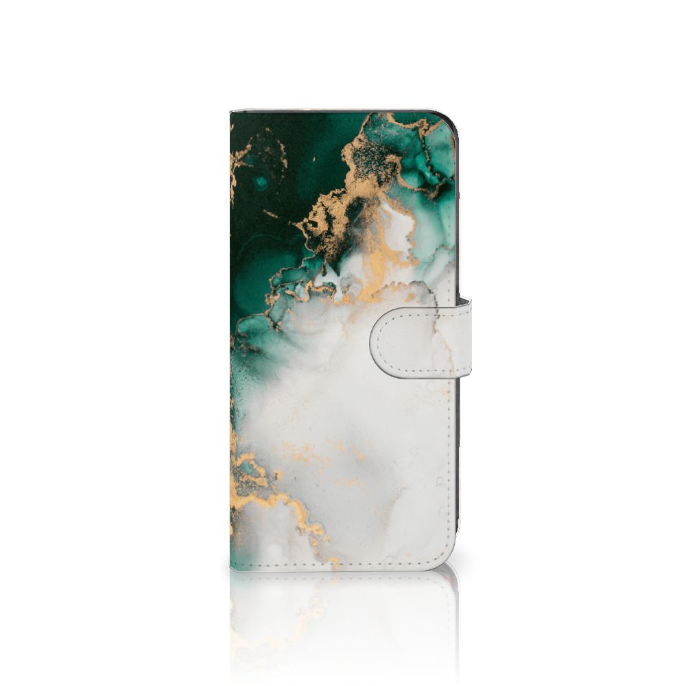 Motorola Moto G85 Bookcase Marmer Groen Aanzicht