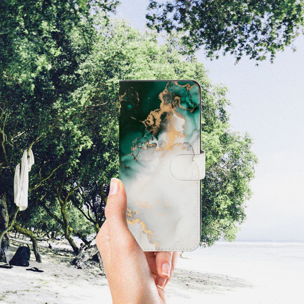 OPPO A98 5G Bookcase Marmer Groen zijaanzicht