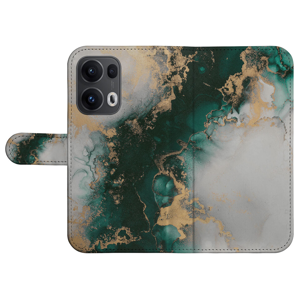Bookcase voor OPPO Reno 13 Pro Marmer Groen design marmer natuur vooraanzicht
