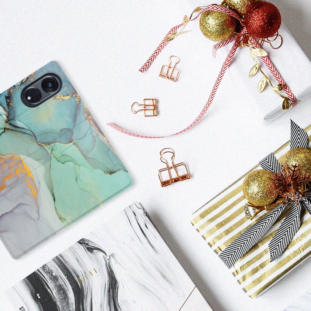 Bookcase voor OPPO Reno8 T 5G Watercolor Mix bovenaanzicht