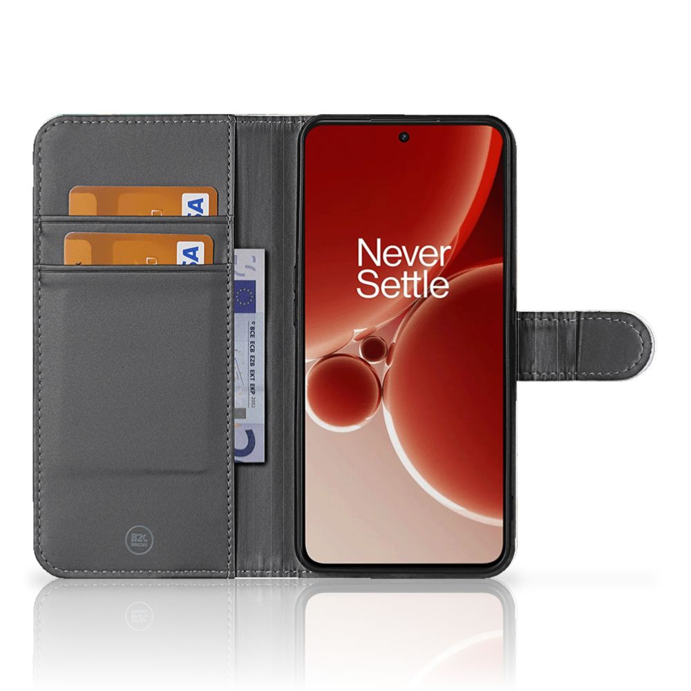 OnePlus Nord 3 Bookcase Marmer Groen binnenzijde pasjes