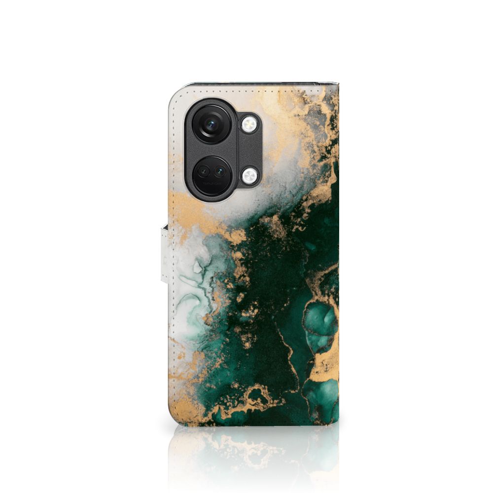 OnePlus Nord 3 Bookcase Marmer Groen voorkant