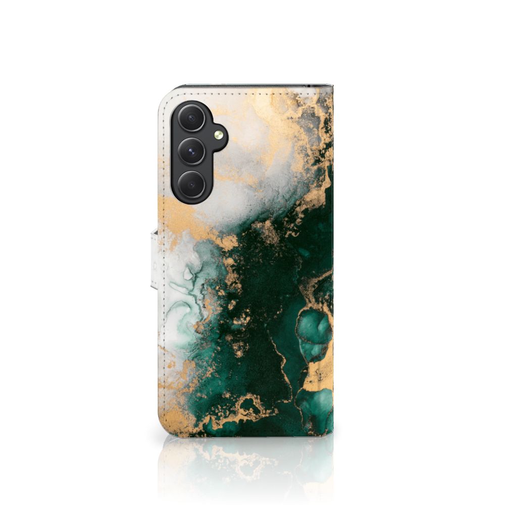 Samsung Galaxy A24 4G Bookcase Marmer Groen aanzicht