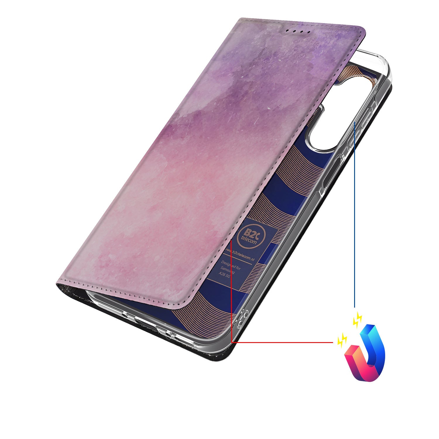 Bookcase voor Samsung Galaxy A26 Pink Purple Paint voorkant