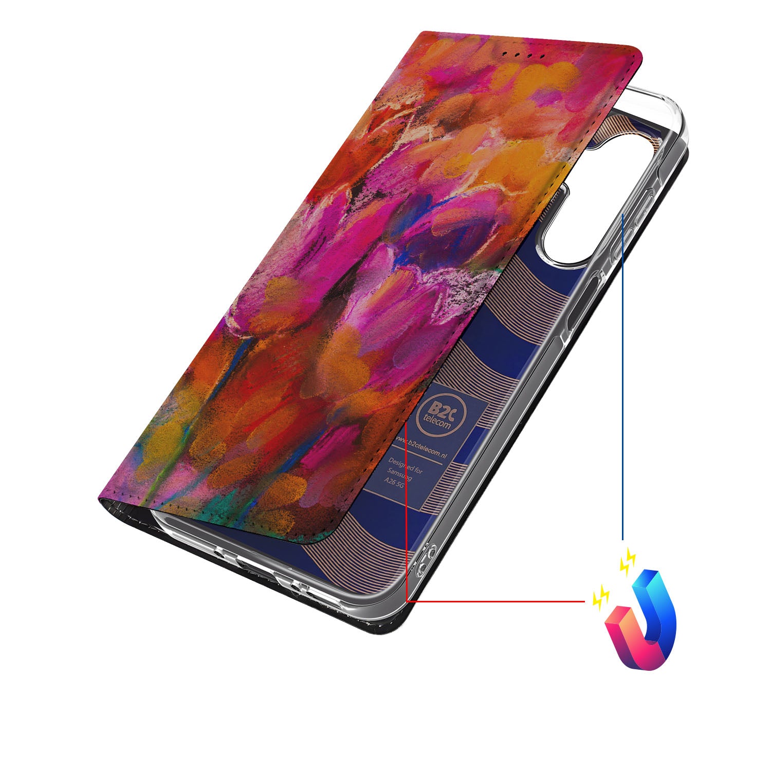 Samsung Galaxy A26 Bookcase Tulips aanzicht