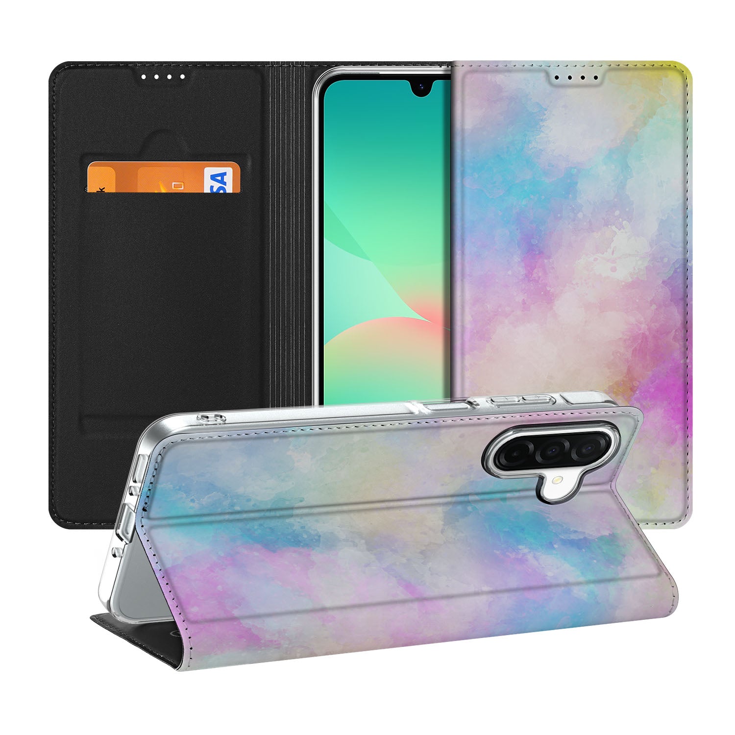 Samsung Galaxy A26 Bookcase Watercolor Light achteraanzicht