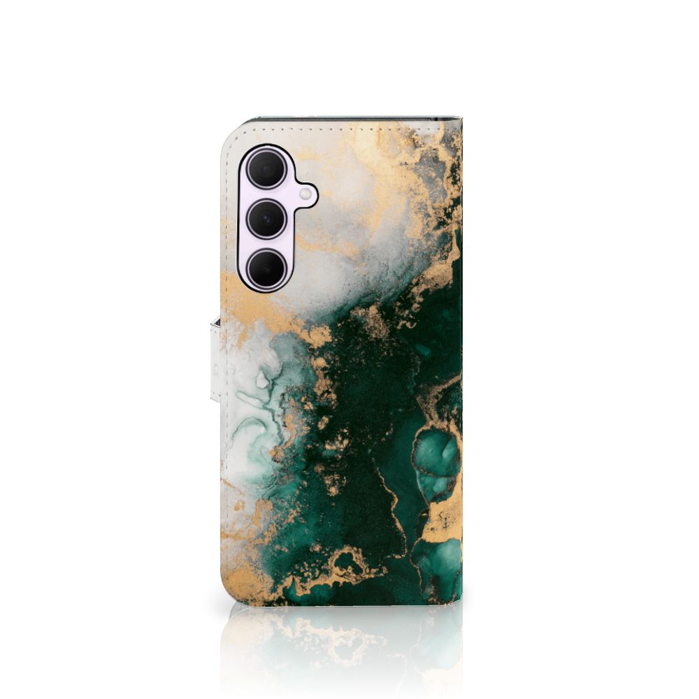 Samsung Galaxy A35 Bookcase Marmer Groen voorkant