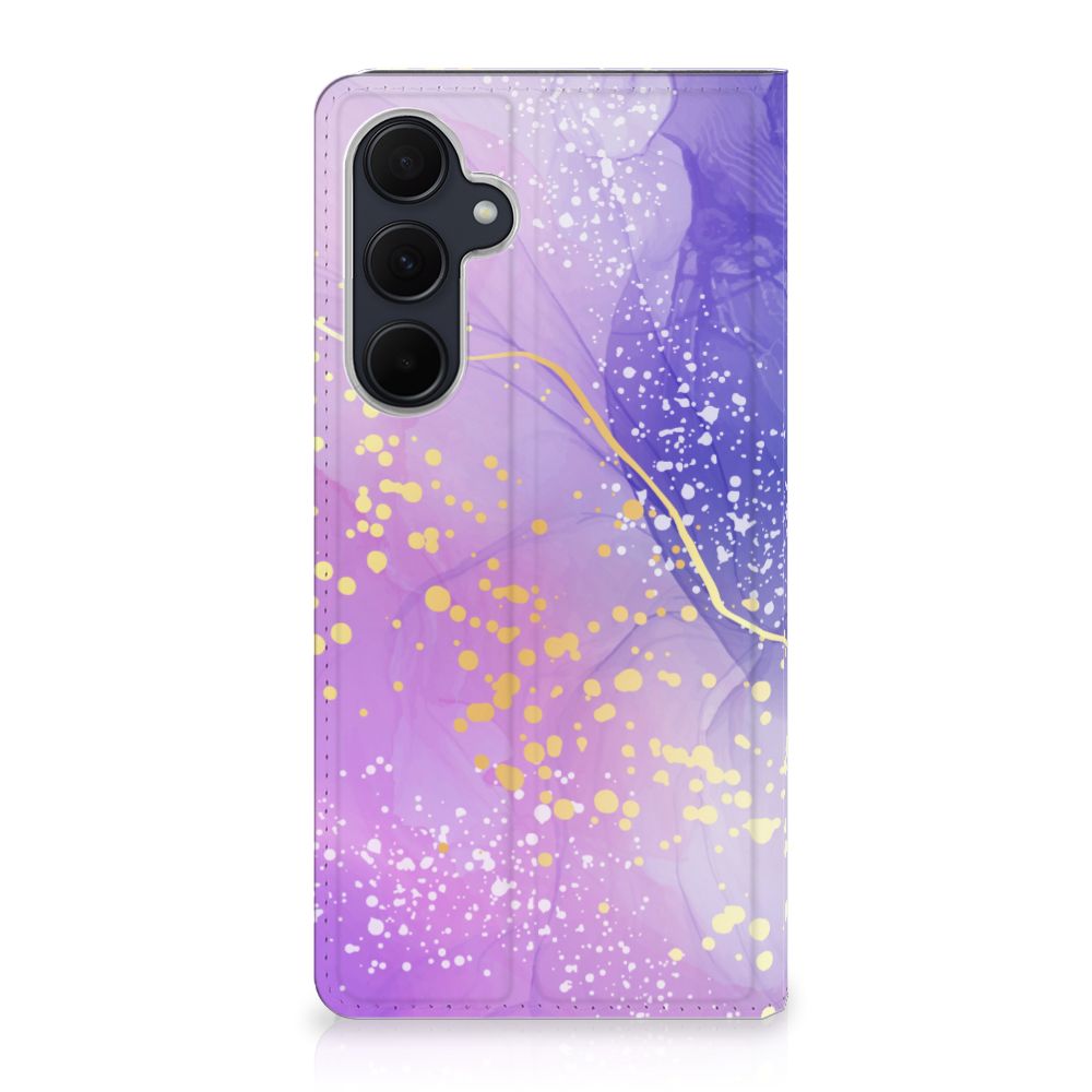 Samsung Galaxy A35 Bookcase Watercolor Paars voorkant