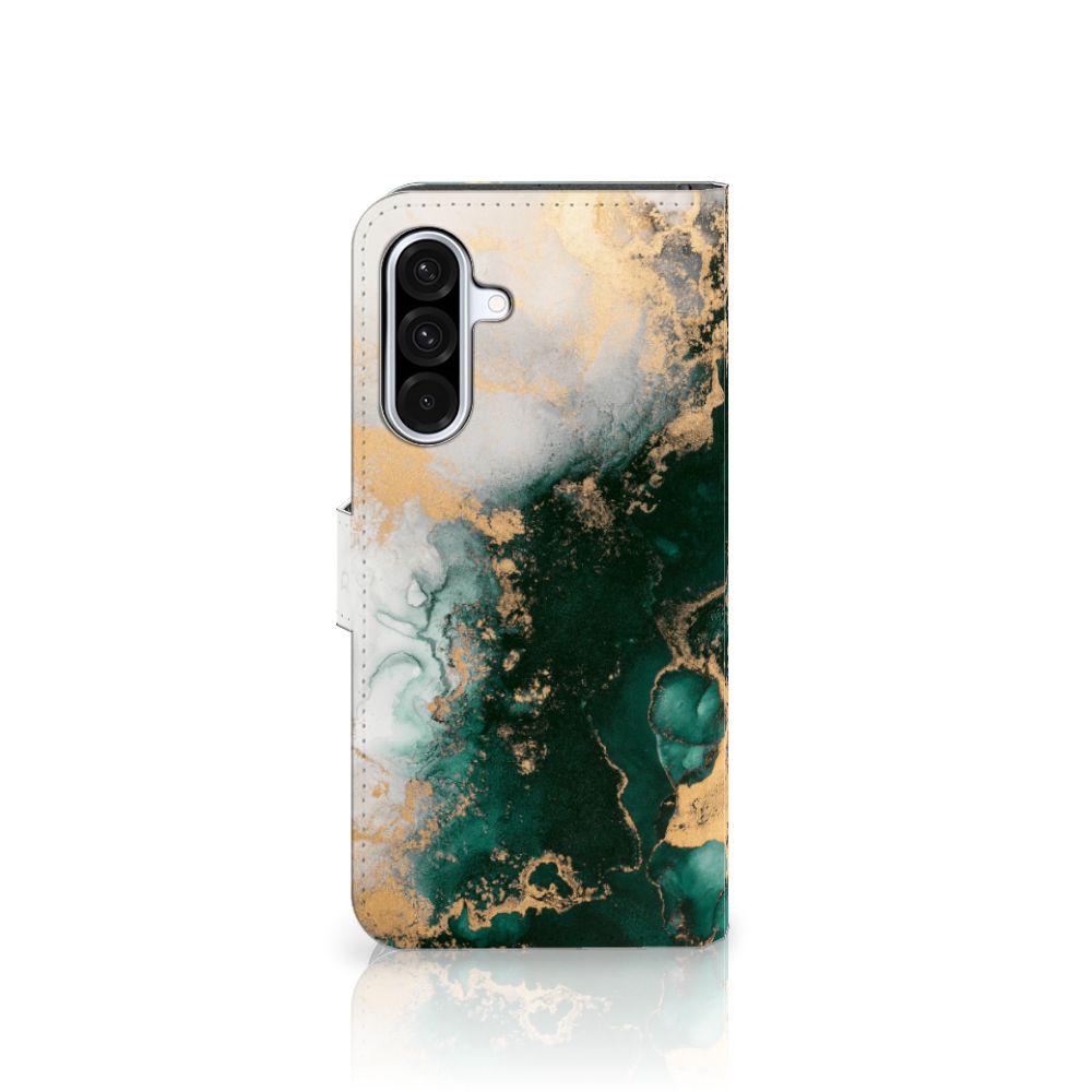 Samsung Galaxy A36 Bookcase Marmer Groen vooraanzicht