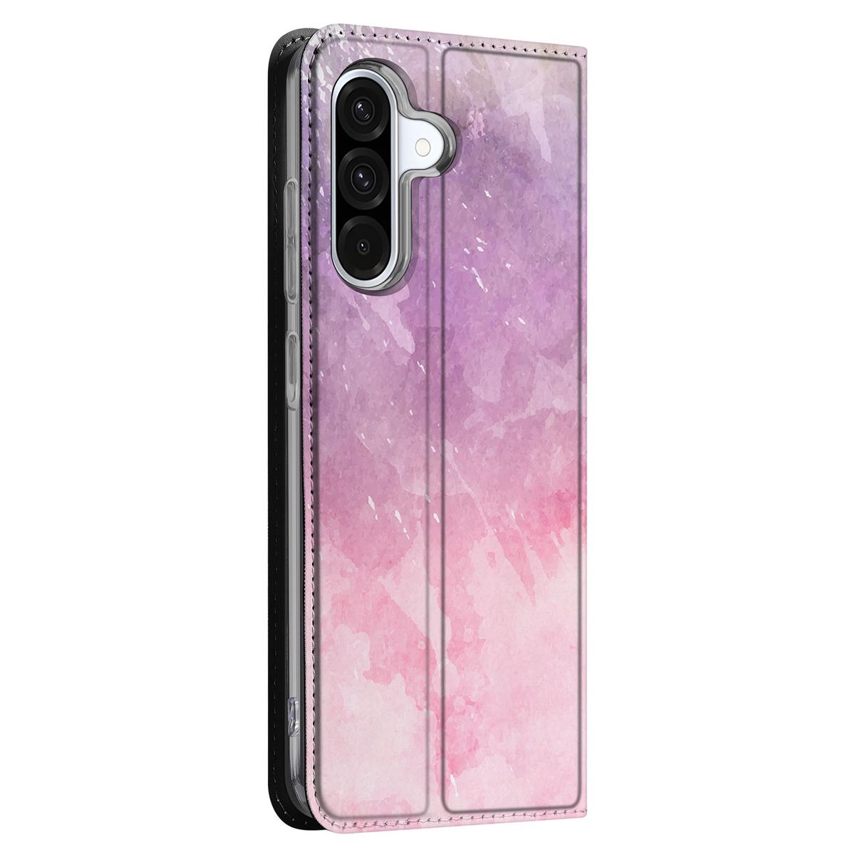 Samsung Galaxy A56 A36 Bookcase Pink Purple Paint zijaanzicht
