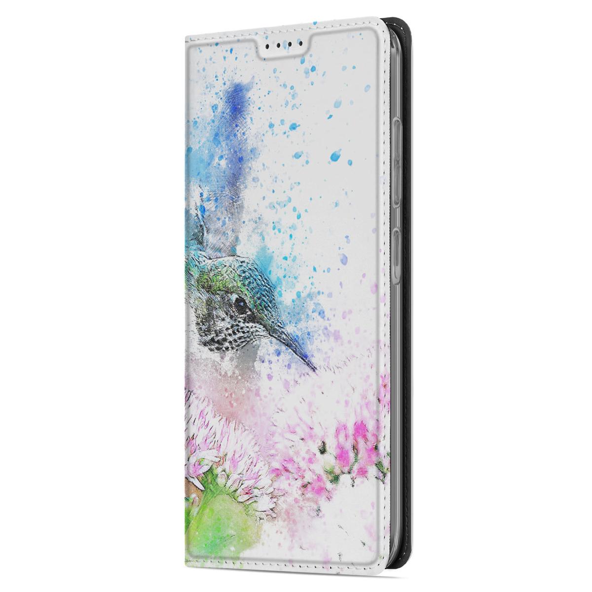 Bookcase voor Samsung Galaxy A56 | A36 Vogel designkleurensplash aanzicht