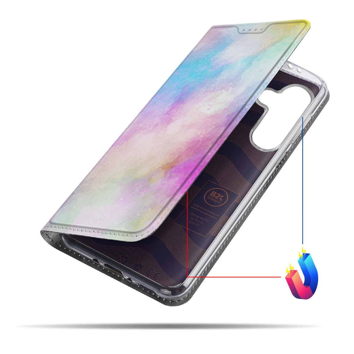 Samsung Galaxy A56 A36 bookcase Watercolor Light zijaanzicht