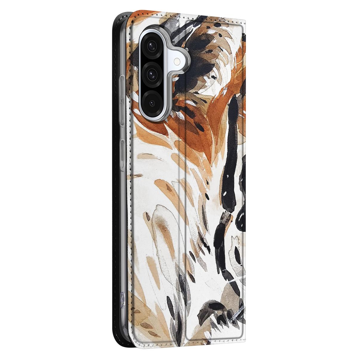 Samsung Galaxy A56 A36 Bookcase Watercolor Tiger zijkant