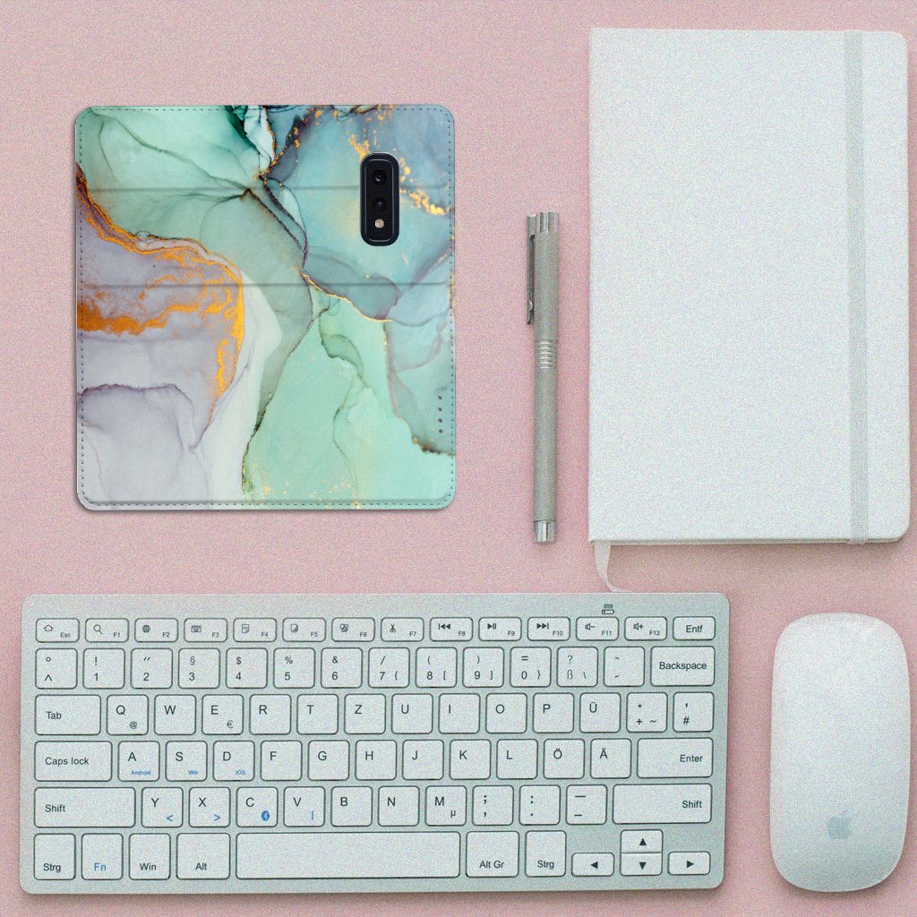 Samsung Galaxy S10e Bookcase Watercolor Mix bovenaanzicht