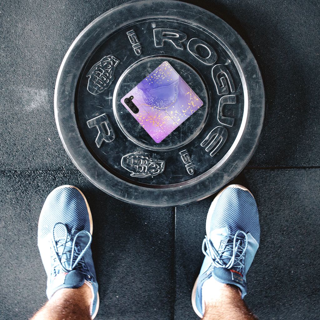 Samsung Galaxy S23 Bookcase voor Samsung Galaxy S23 Watercolor Paars bovenop gewicht