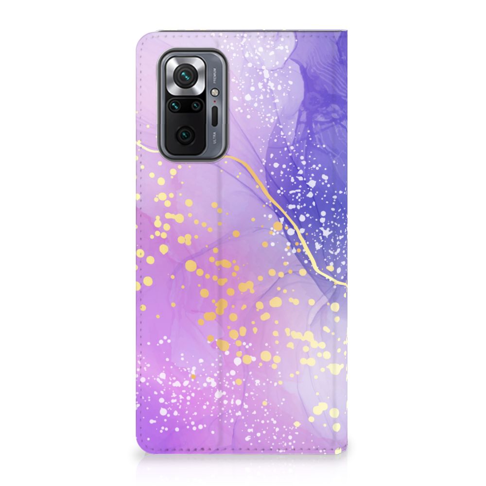 Xiaomi Redmi Note 10 Pro Bookcase Watercolor Paars voorkant