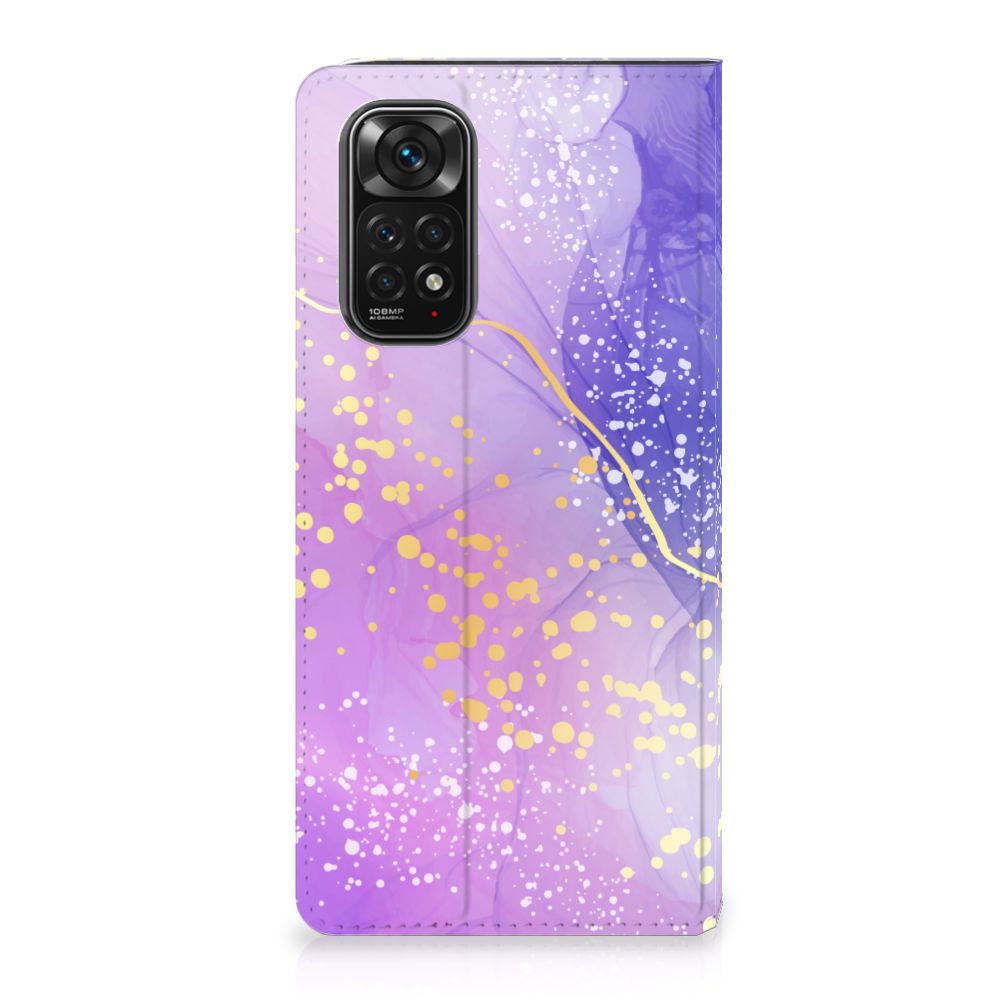 Xiaomi Redmi Note 11/11S Bookcase Watercolor Paars voorkant