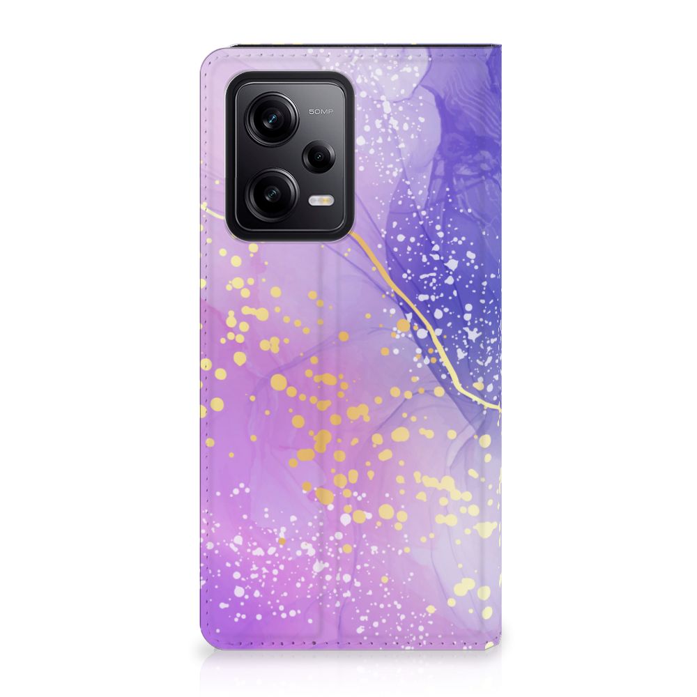 Xiaomi Redmi Note 12 Pro Poco X5 Pro Bookcase Watercolor Paars front