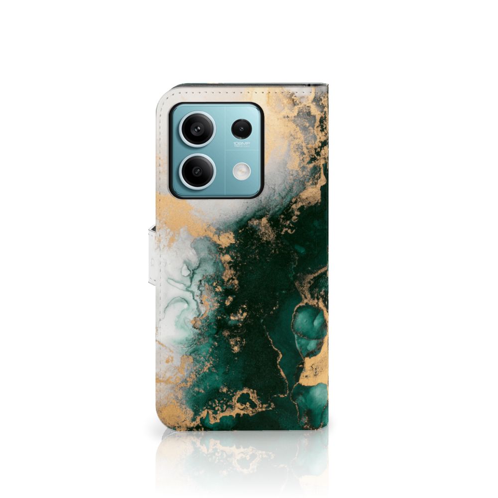 Xiaomi Redmi Note 13 5G Bookcase Marmer Groen aanzicht
