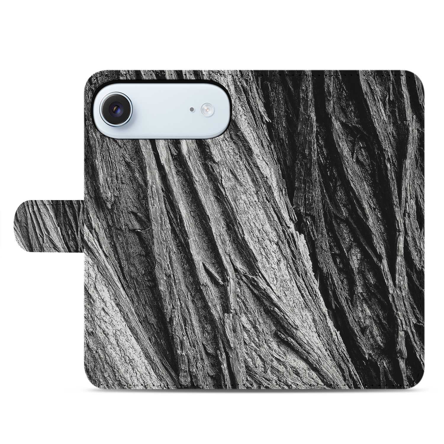 Boomschors Hoesje Voor Apple iPhone Air Book Case grijs rustiek textuur aanzicht