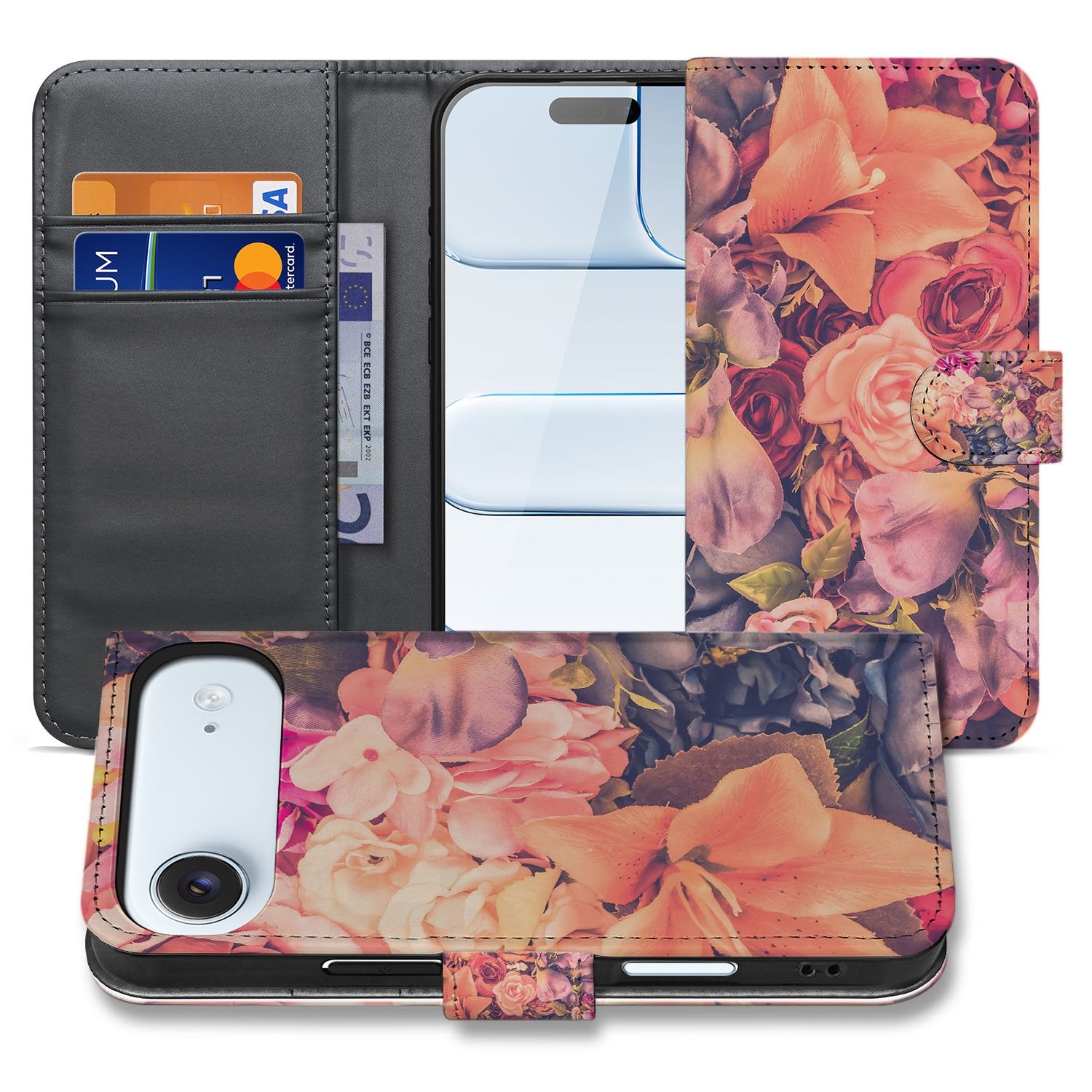 Bosje Bloemen Hoesje iPhone Air Bookcase Hoesje bloemenprint aanzicht