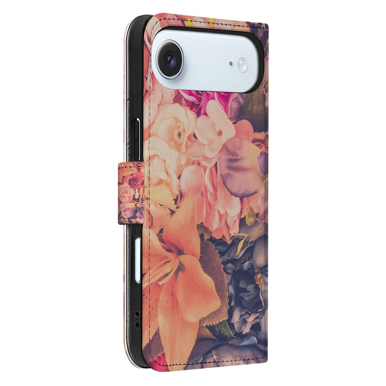Bosje Bloemen Hoesje iPhone Air Bookcase Hoesje bloemenprint zijaanzicht
