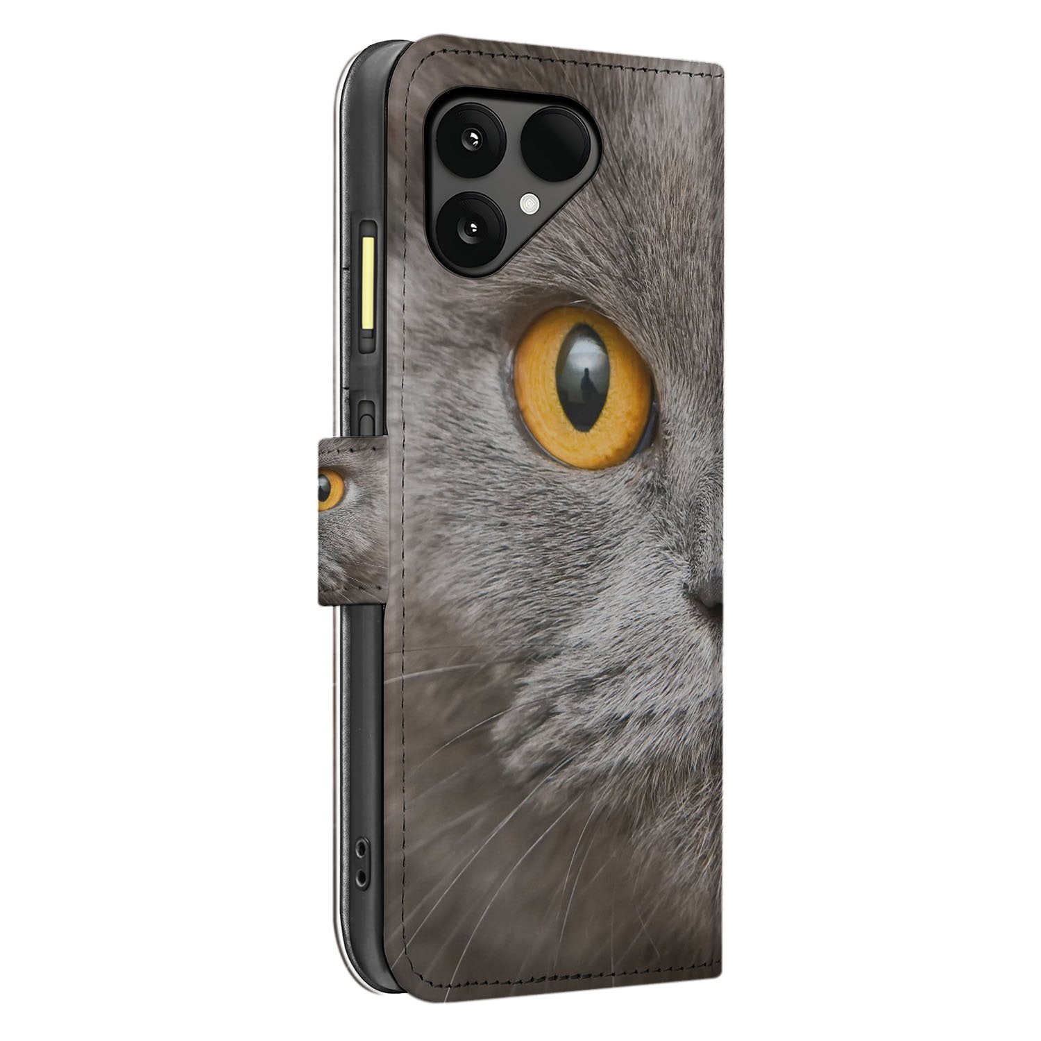 Britse Korthaar Fairphone 6 Magnetisch Bookcase Hoesje zijkant design