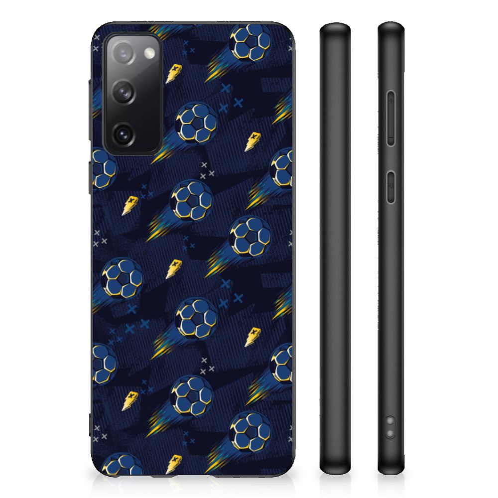 Samsung Galaxy S20 Bumper Case Voetbal patronen print aanzicht