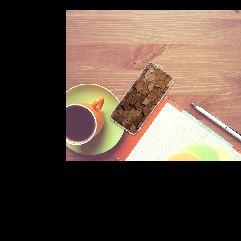 OPPO A78 5G A58 5G Bumper Hoesje Wooden Cubes bovenaanzicht