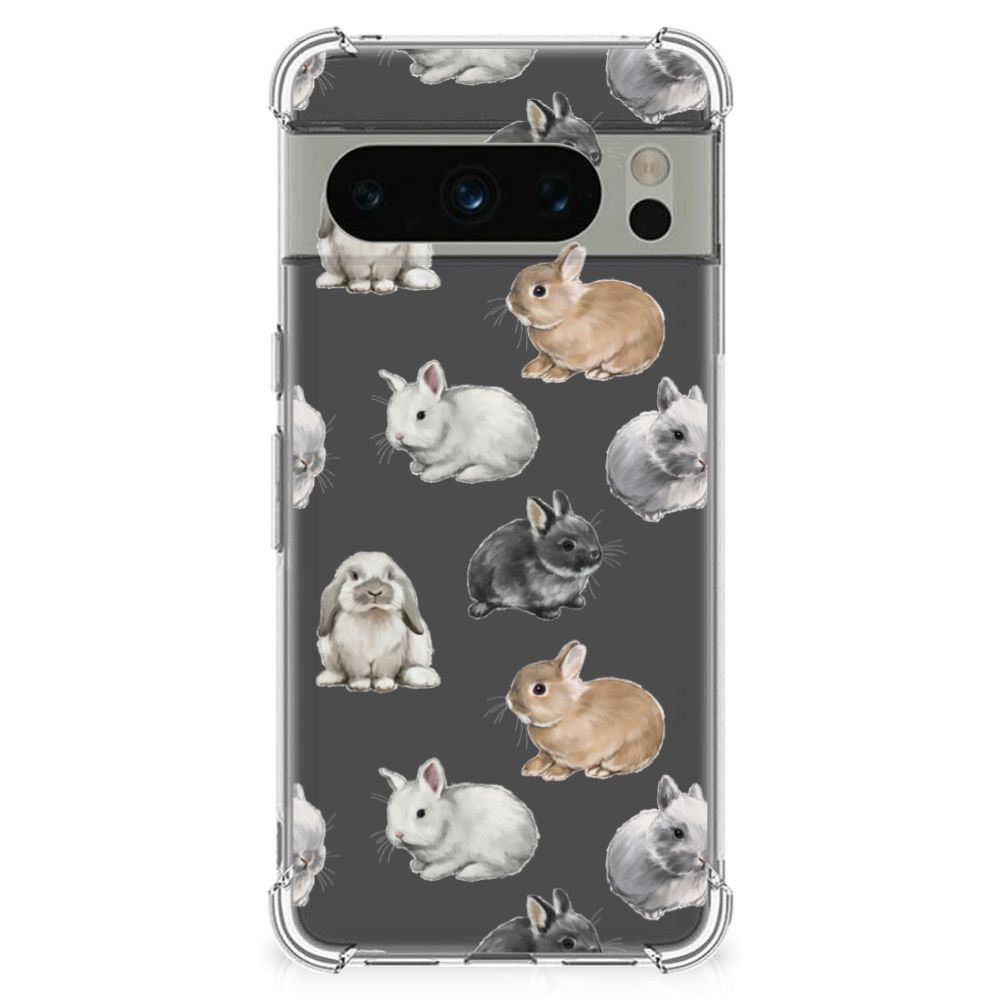 Google Pixel 8 Pro Case Anti-shock Konijntjes design achterkant