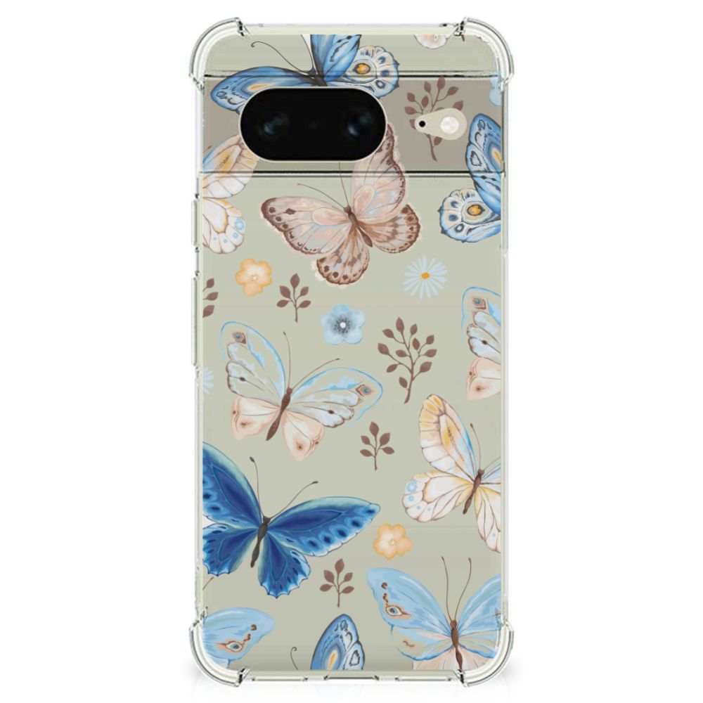 Google Pixel 8 Case Anti-shock Vlinder design voorkant