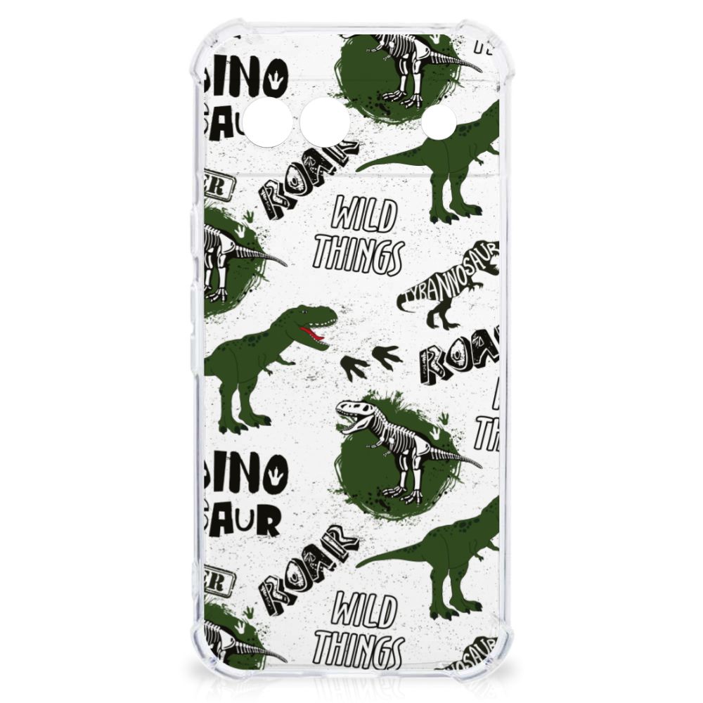 Case Anti-shock voor Google Pixel 8A Dinosaurus dinosaurus design voorkant