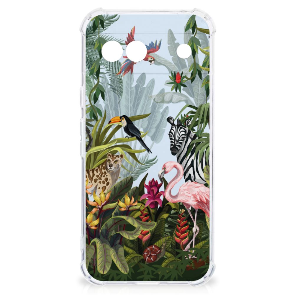 Google Pixel 8A Case Anti-shock Jungle stijl ontwerp voorkant