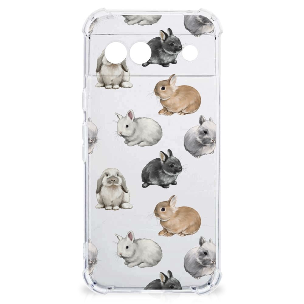 Google Pixel 8A Case Anti-shock Konijntjes design voorkant
