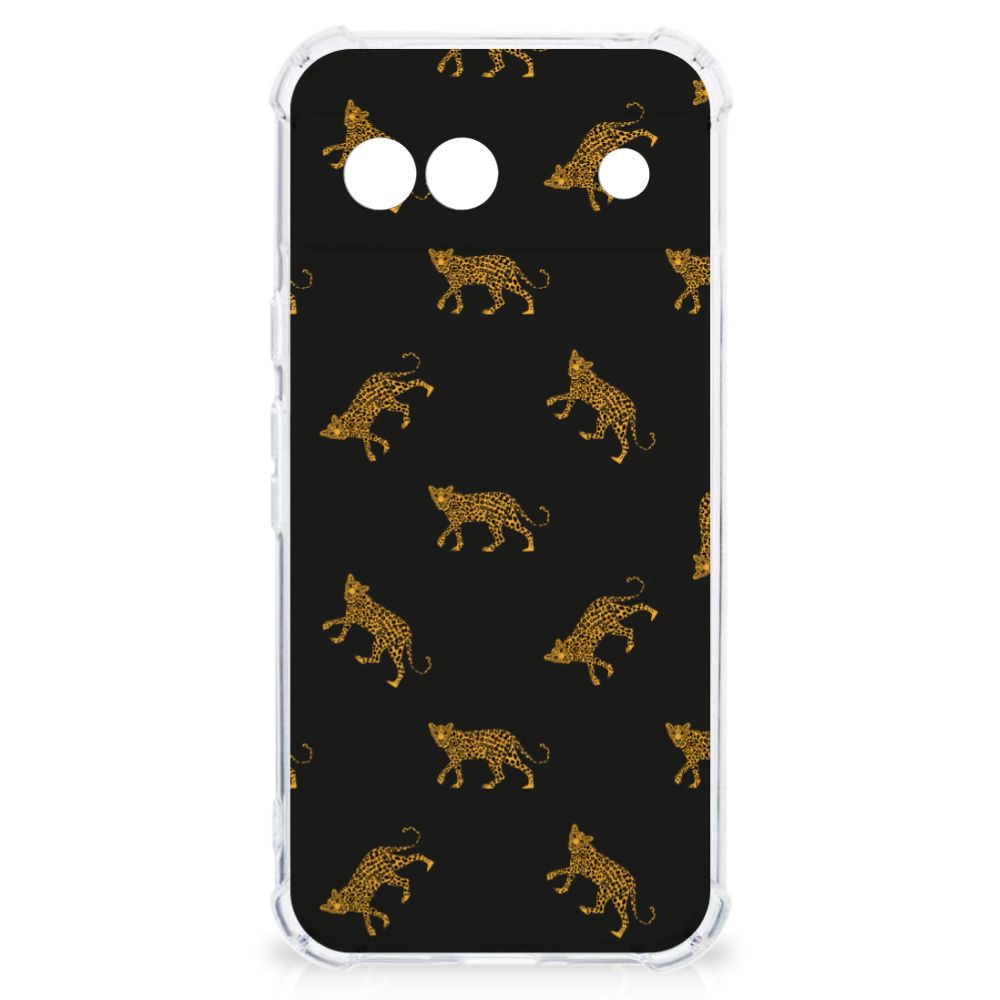 Google Pixel 8A Case Anti-shock Leopards hoesje achteraanzicht