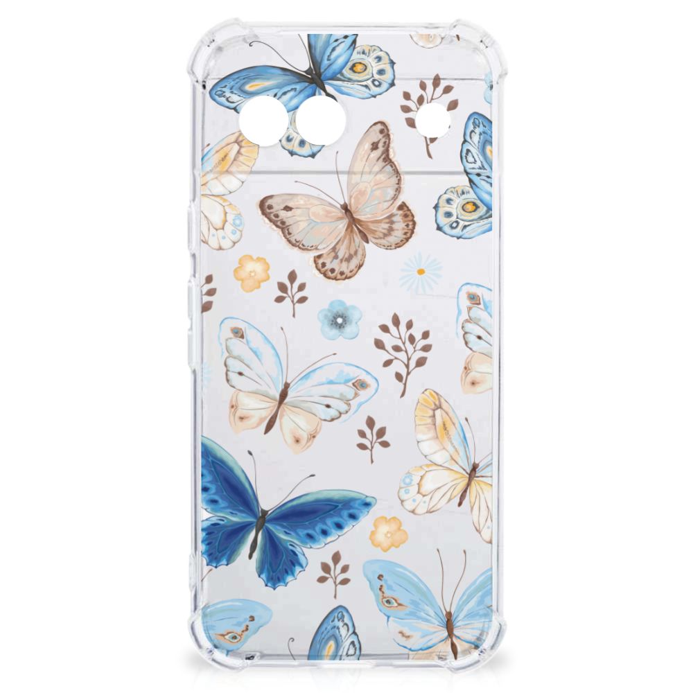 Google Pixel 8A Case Anti-shock Vlinder vlinder design vooraanzicht