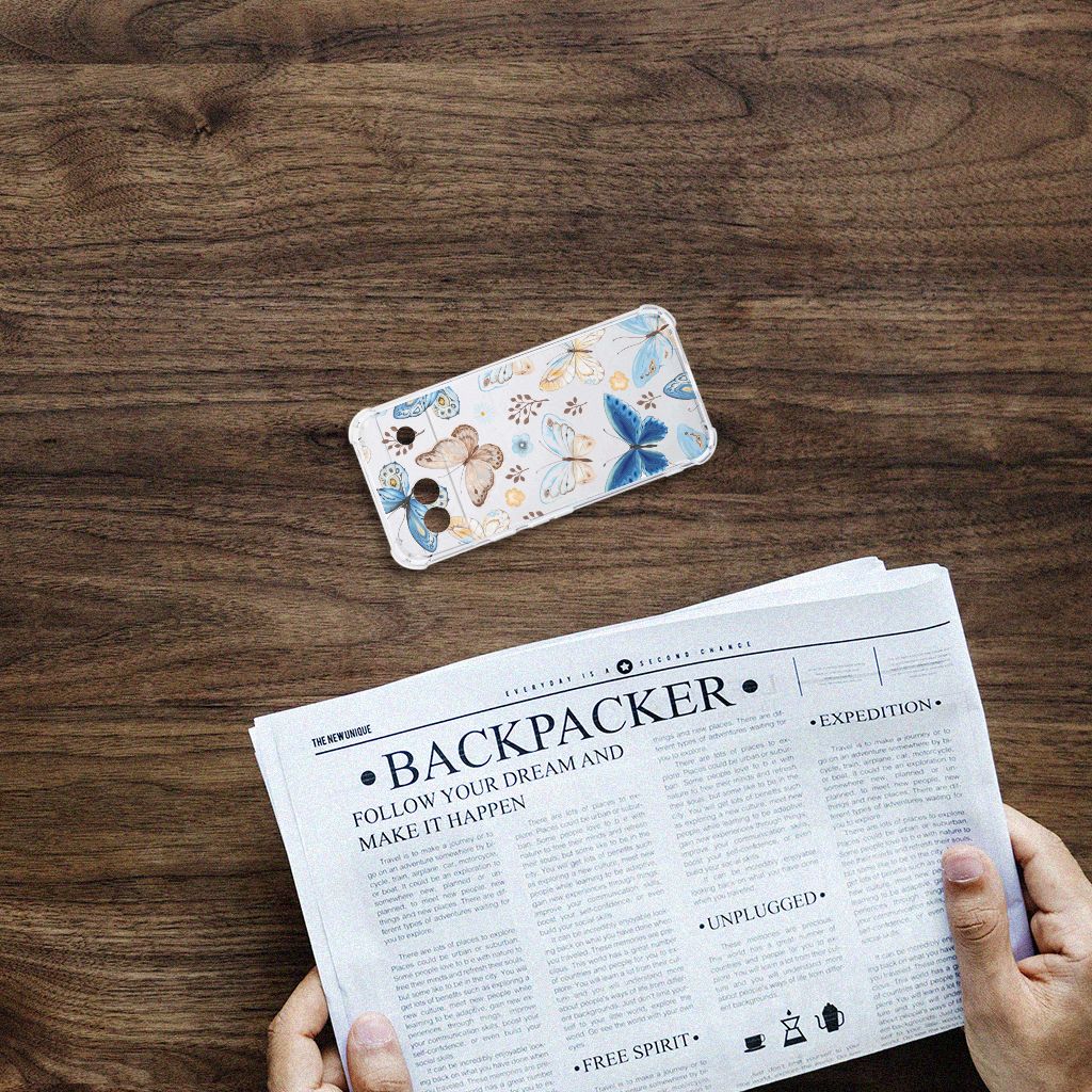 Google Pixel 8A Case Anti-shock Vlinder bovenaanzicht