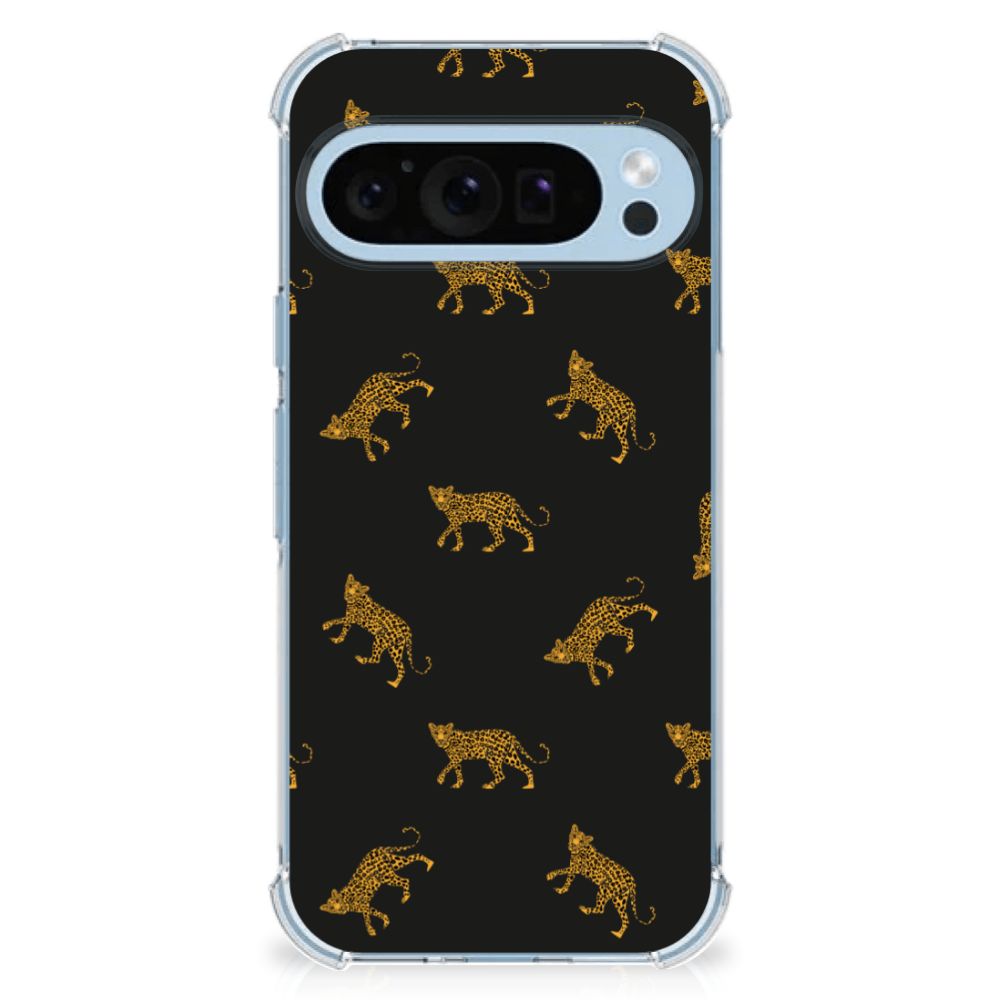 Google Pixel 9 | 9 Pro Case Anti-shock voor Google Pixel 9 | 9 Pro Leopards design voorzijde